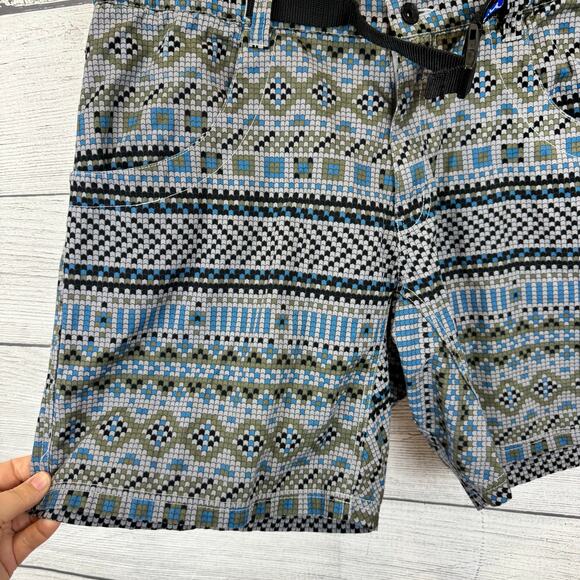 Kavu Men's Gray Belted Geometric Outdoor Hiking Chilli Shorts Size XXL - Picture 4 of 11